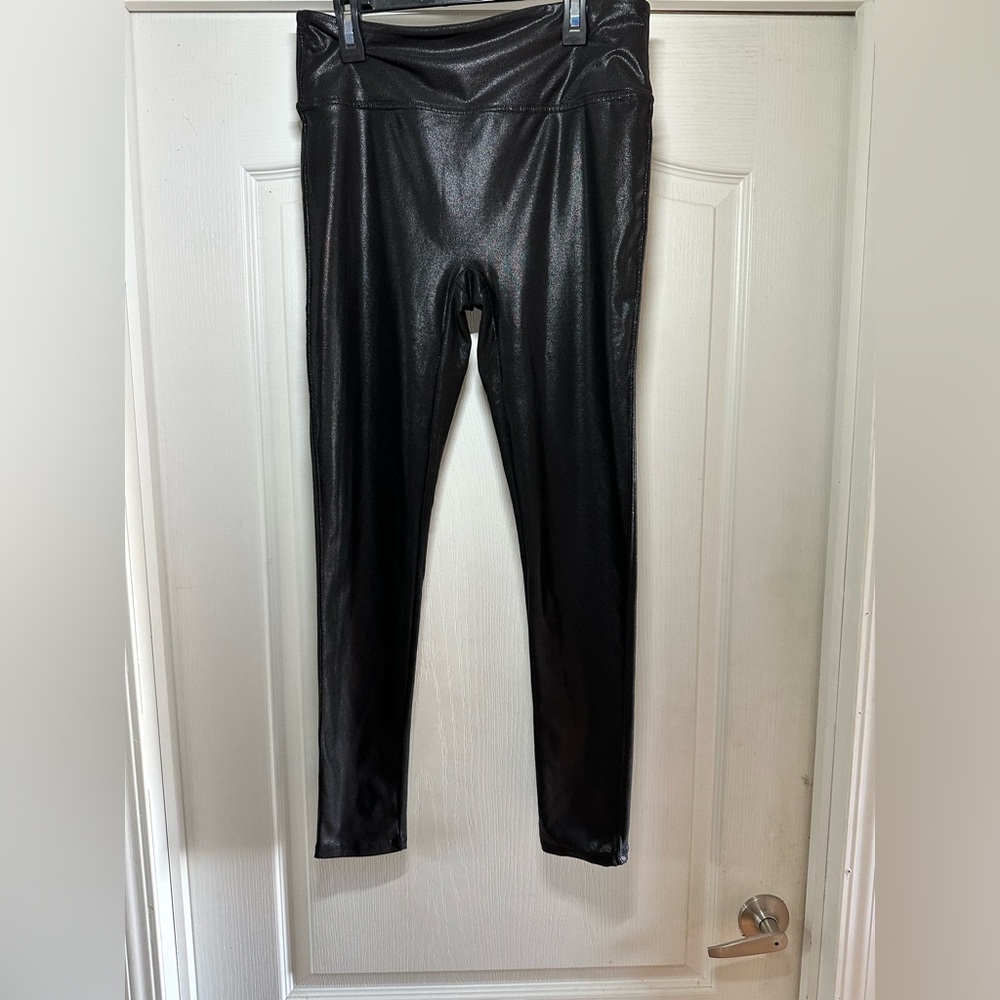 Black Faux Leather Leggings Womens Size  XL